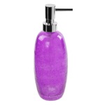 Gedy GI81-70 Round Purple Crackled Glass Soap Dispenser